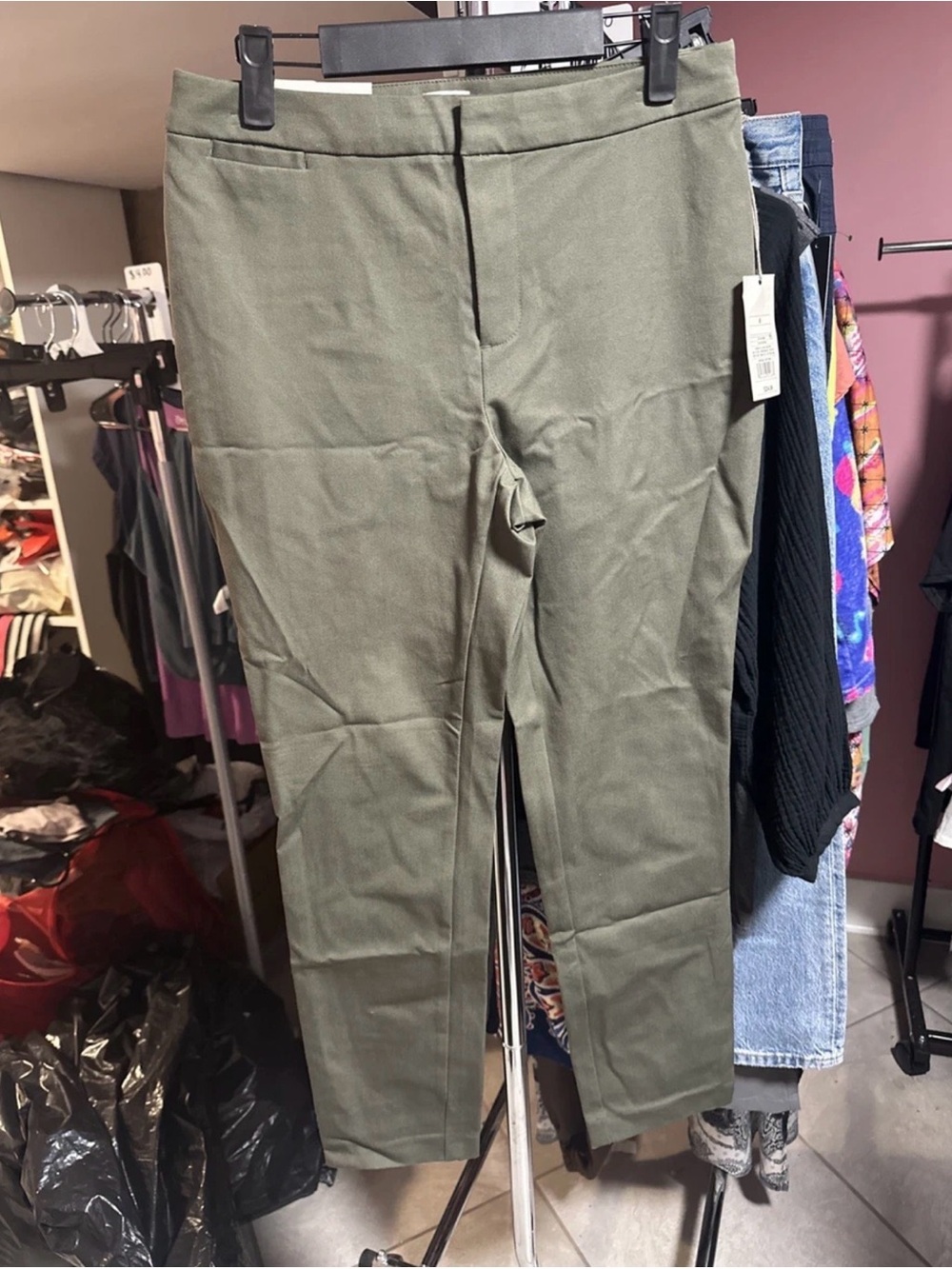 a new day Olive Green Slim Tapered Chinos
